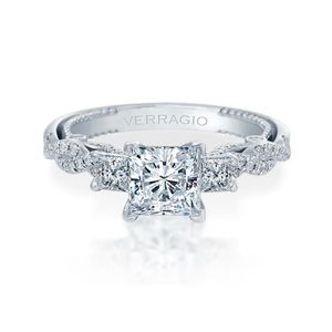 Gorgeous Insignia Verragio ring size 7 white gold real diamonds